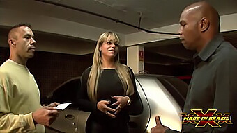 Bionda Sbattuta Dalle Guardie Di Sicurezza Nel Parcheggio - Angel Lima - Video Completo Su Red