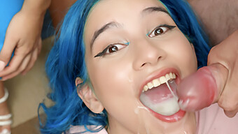 Min Galilea, A Colombian Teen, Experiences A Mouthful Bukkake With 64 Cumshots