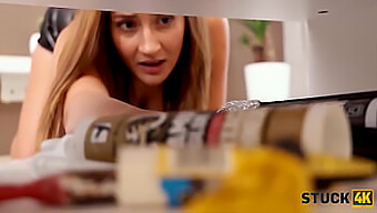 Adorable Girlfriend Finds Herself Stuck To A Table In 4k And Needs Your Rescue