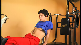 A Youthful Brunette From Germany Stimulates Herself At The Fitness Center