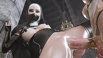 ความสุขต้องห้ามของ Hentai Nun - 3d Animated