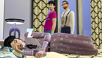 Asian Father, Son, And Mother Engage In Sexual Activities Post-Dinner