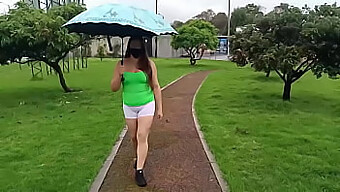 Public Flaunting Of A Colombian Wife'S Large Breasts, Sexually Explicit Content