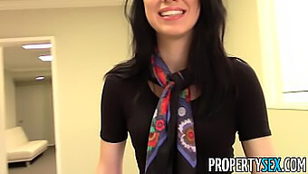 Brunette Real Estate Agent Seduces Client In Office Pov Video