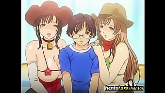 Un Mec Animé Nerd Profite D'Un Trio Avec Une Milf Bien Membrée Et Une Babe Aux Gros Seins.