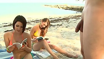 Threesome On The Beach With Brandi Belle And Her Blonde Friend