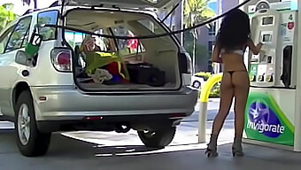 Nikki Brazil'S Seductive Behavior In Public - Wife Reveals Her Perfect Ass And Gets Jerked Off