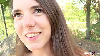 Petite German Teen Mina Gets Face Fucked And Anal Fucked In Public