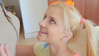 Petite Blonde With Pigtails Tries Big Black Cock For The First Time