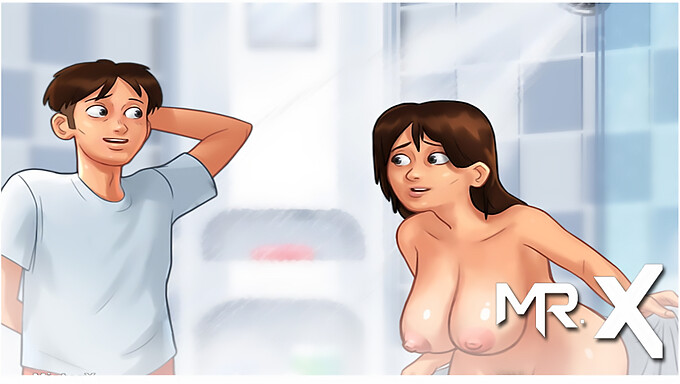 Experience The Thrill Of Showering With An Experienced Older Woman In Summertimesaga