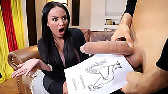 Busty French Tutor Anissa Kate Engages In Intense Sexual Activity With A Large White Penis.