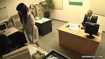 Young Asian Girl Having Sex On The Desk In The Workplace