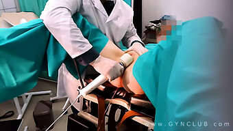 Latex-Clad Woman Undergoes Gynecological Torture In Bondage Club