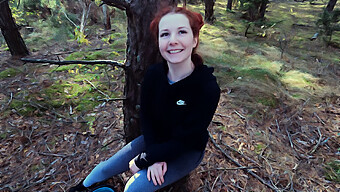 Surprising Oral Sex In A Forest Stroll With A Redhead Teen